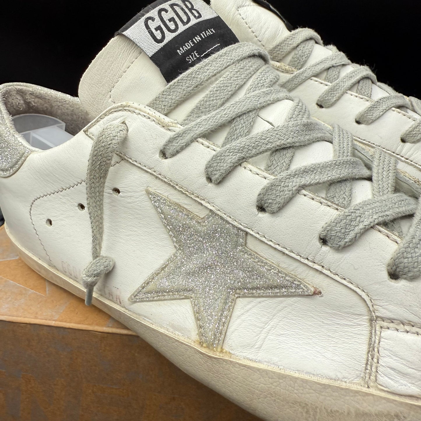 Golden Goose Superstar - Blanc Paillette Argenté