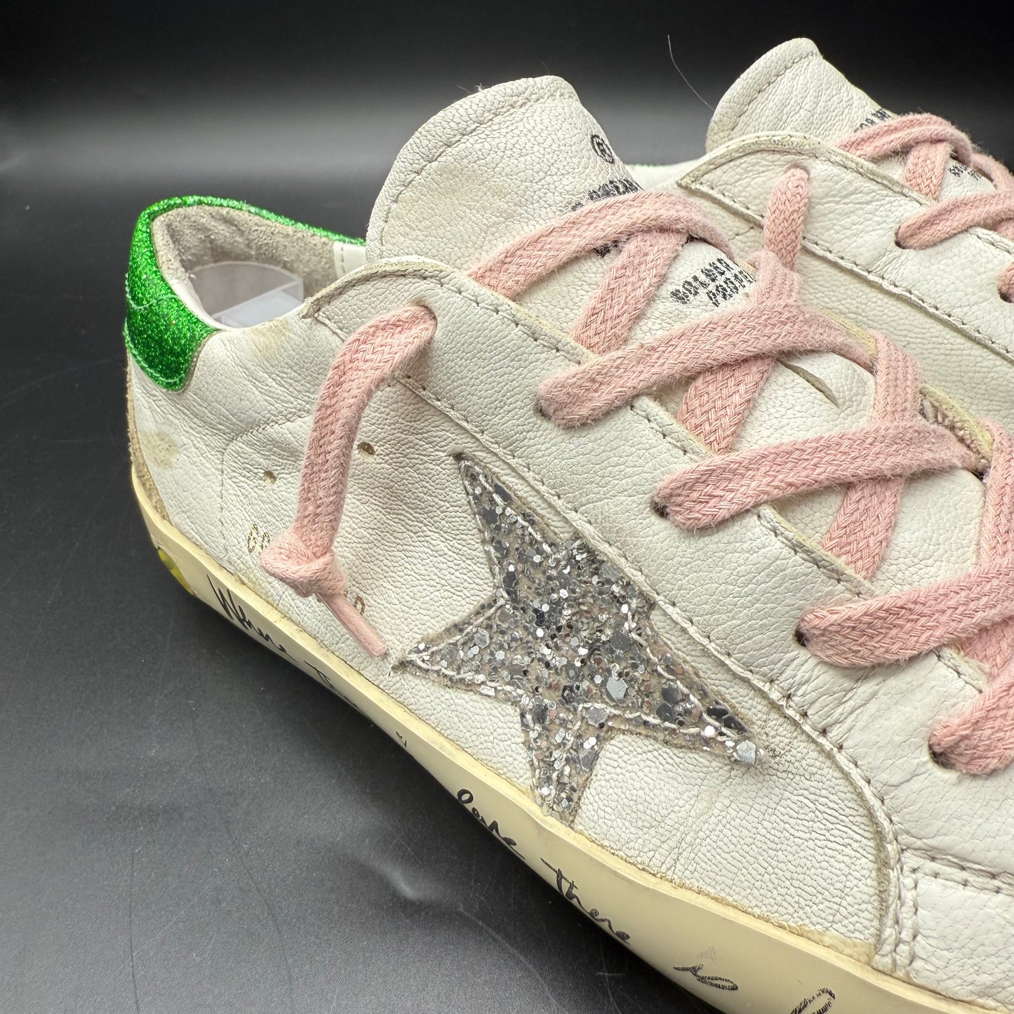 Golden Goose Superstar - Vert Paillette Argenté Rose