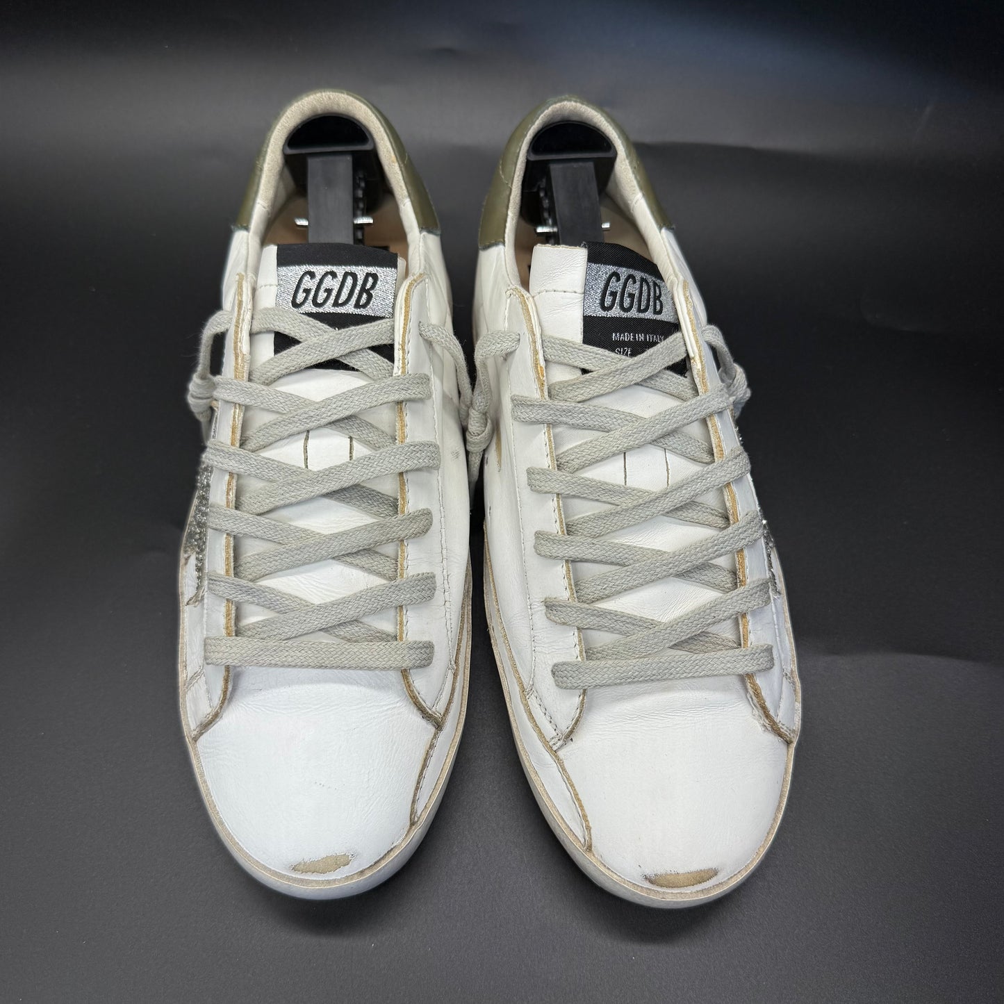 Golden Goose Superstar - Blanc/Paillette/Kaki◼️