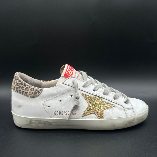 Golden Goose Superstar - Blanc Léopard Or Paillettes K32