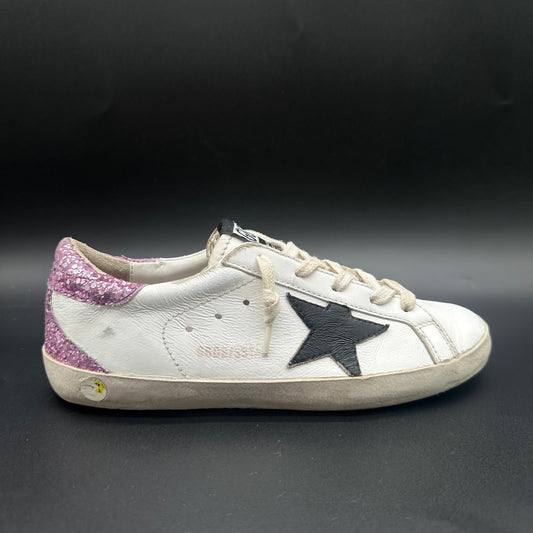 Golden Goose Superstar - Blanc Noir Rose Paillettes J009