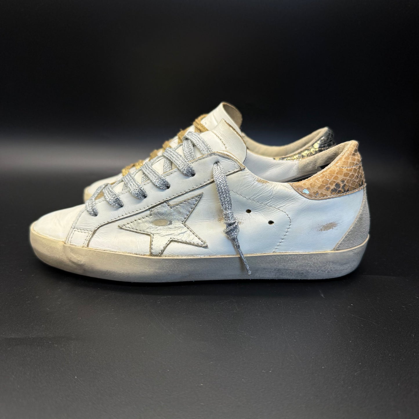 Golden Goose Superstar - Blanc/Or/Argent◼️