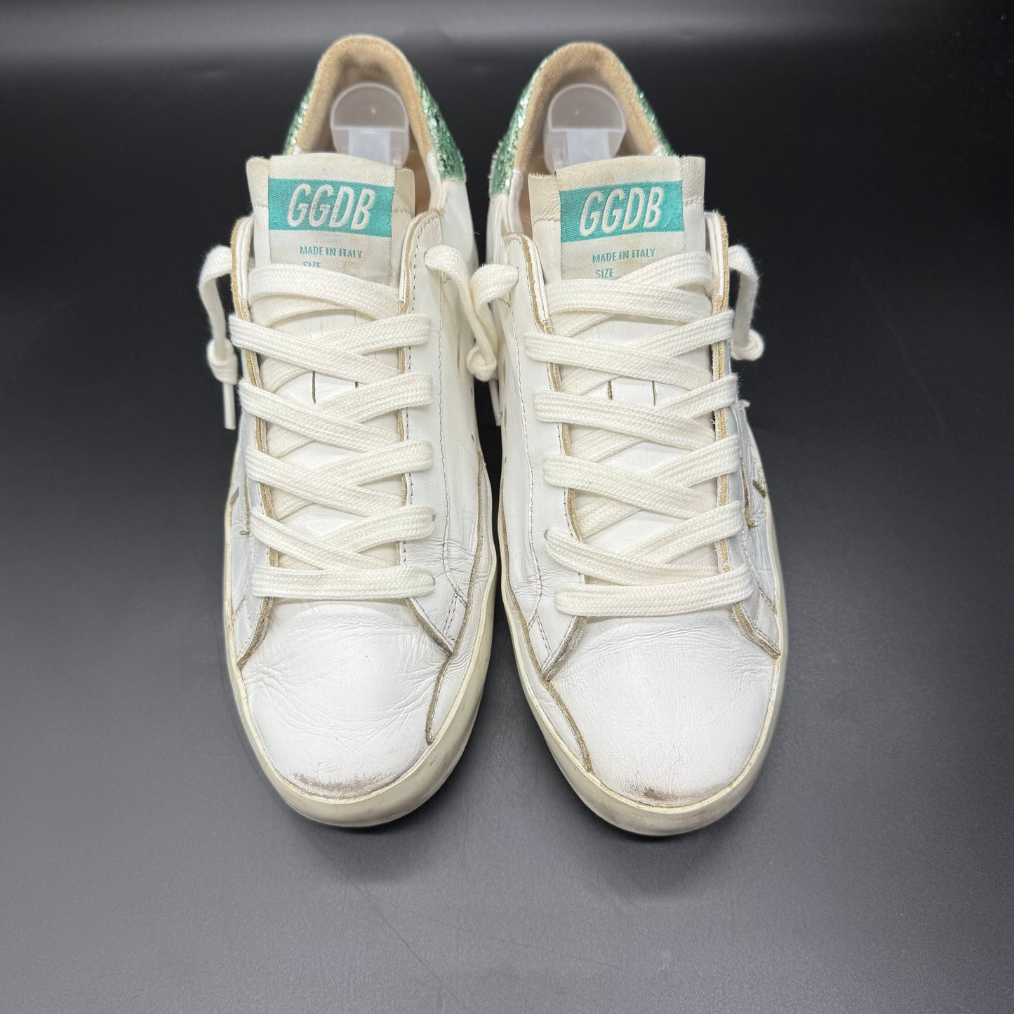 Golden Goose Superstar - Vert Paillette Blanc