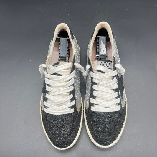 Golden Goose Ballstar - Blanc/Noir/Pailette/Gris K19