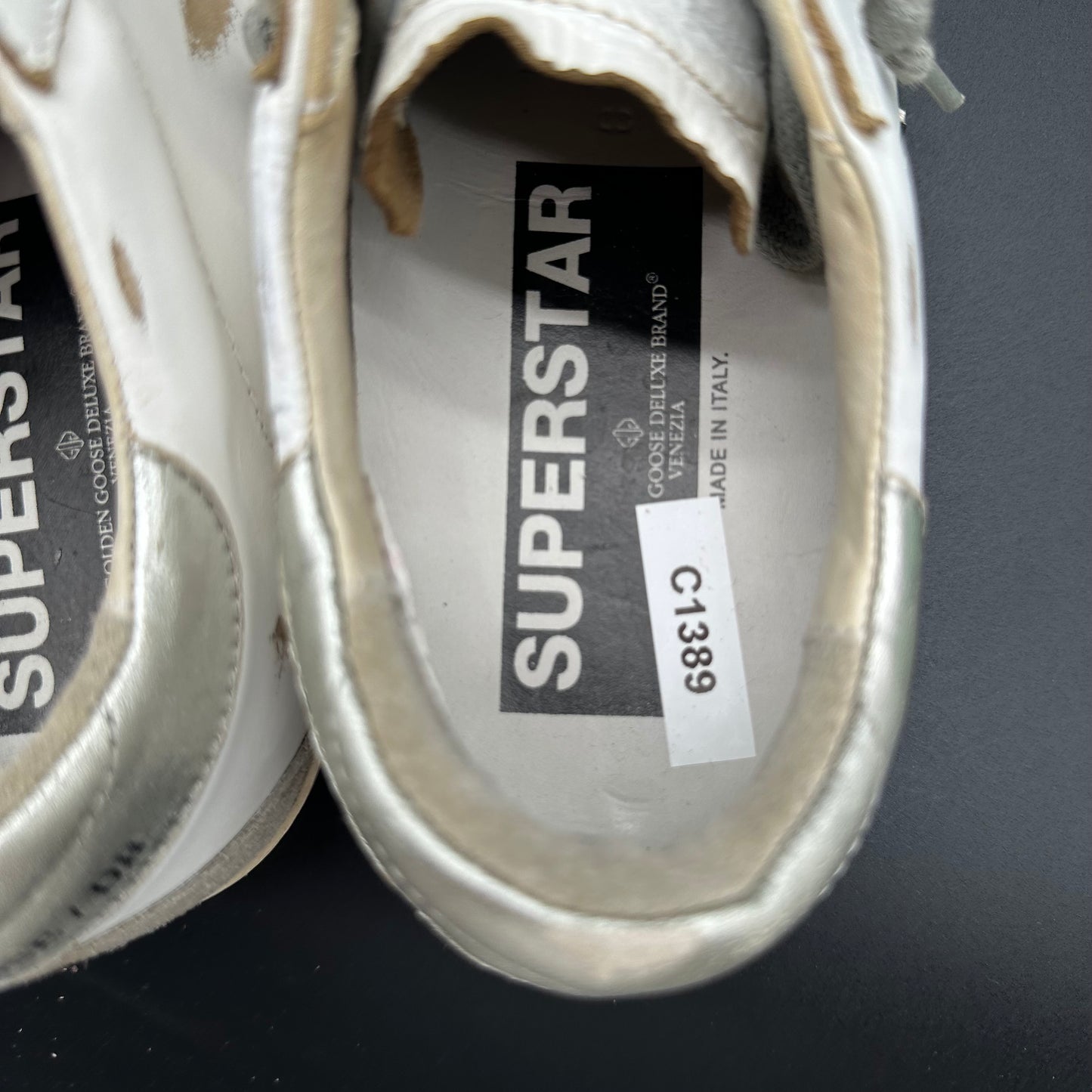 Golden Goose Superstar - Blanc Beige Argent C1389