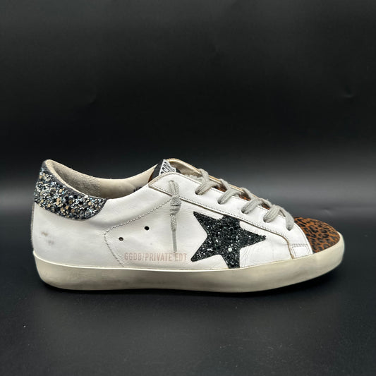Golden Goose Superstar - Blanc Léopard Paillettes J003