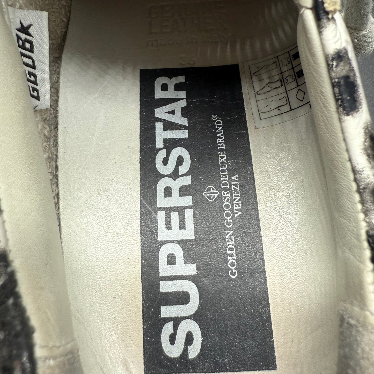 Golden Goose Superstar - ZĂšbre Paillette Noir