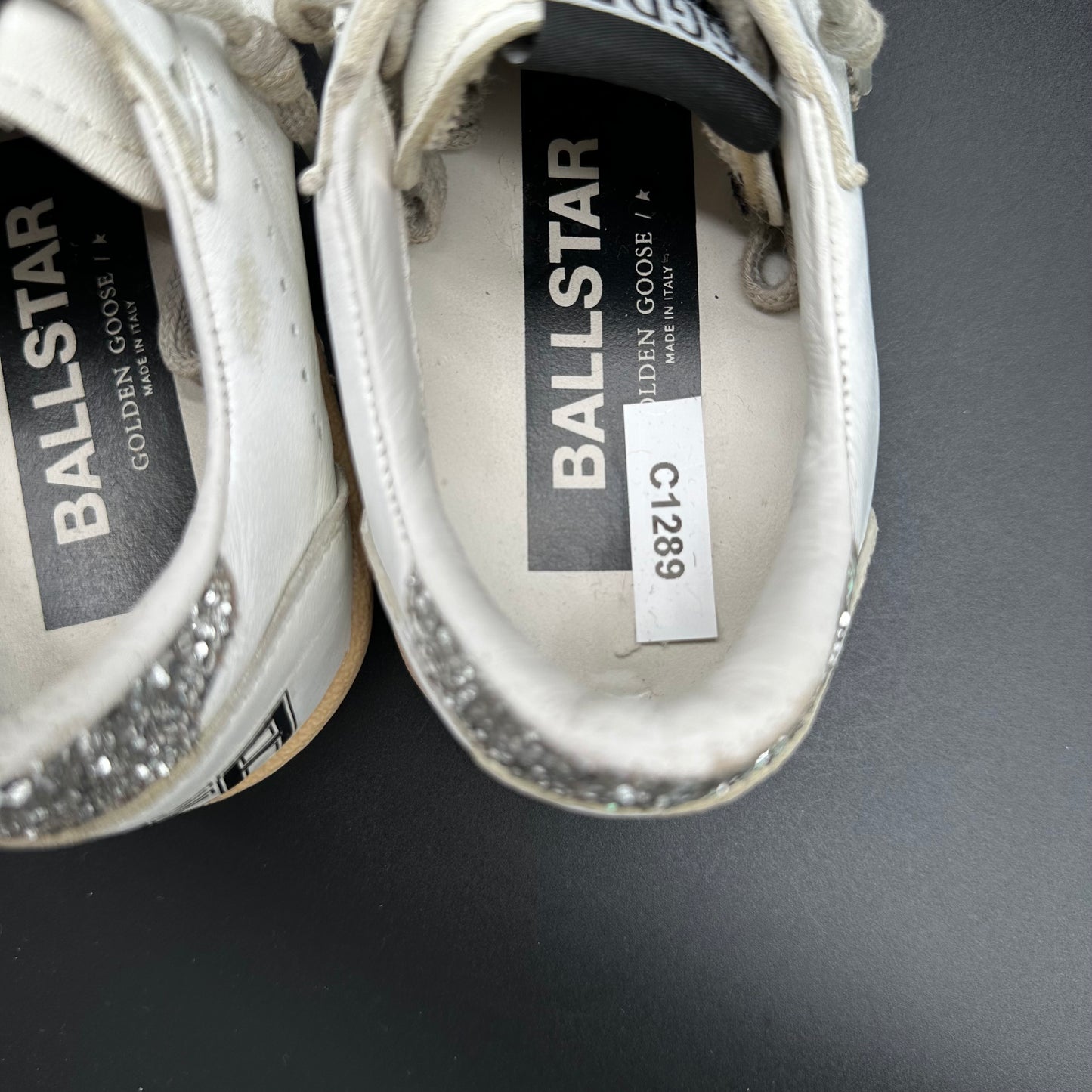 Golden Goose Ballstar - Blanc Argent Paillettes C1289