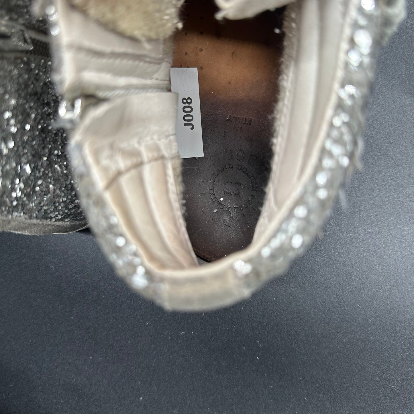 Golden Goose Slide - Paillettes Beige J008
