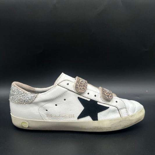Golden Goose Old-School - Blanc Noir Léopard Paillettes C1195