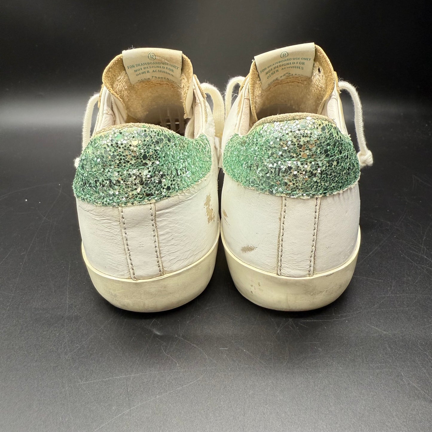 Golden Goose Superstar - Vert Paillette Blanc