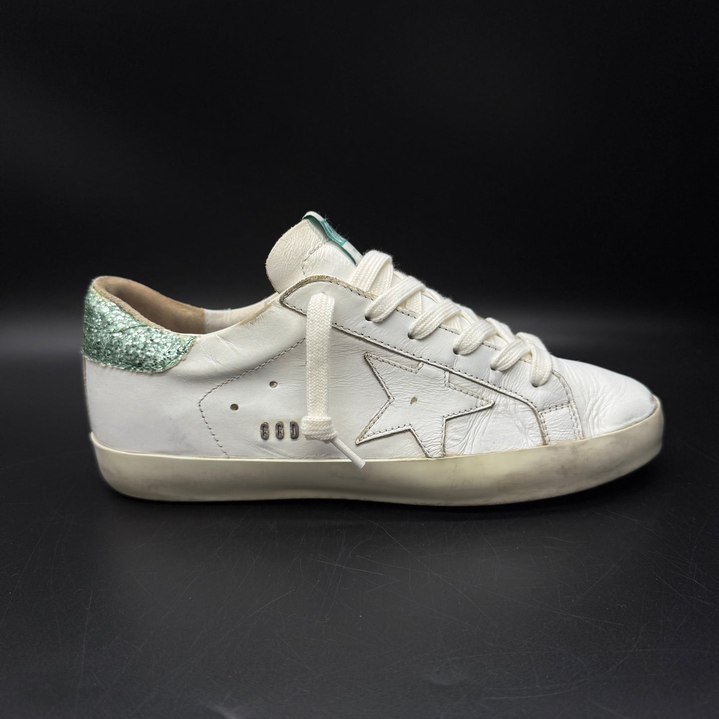 Golden Goose Superstar - Vert Paillette Blanc