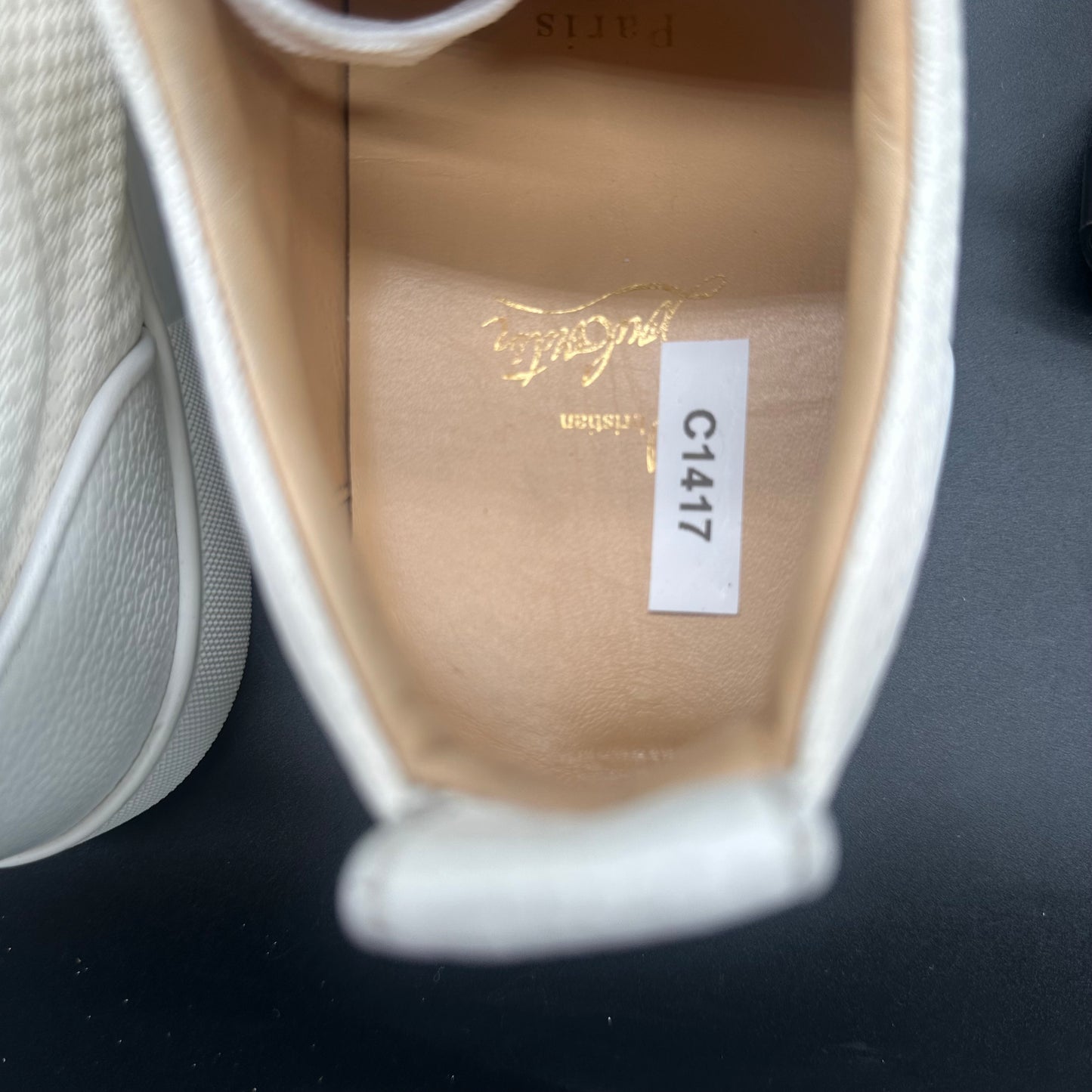 Louboutin Junior Spikes - Blanc Beige Gris C1417