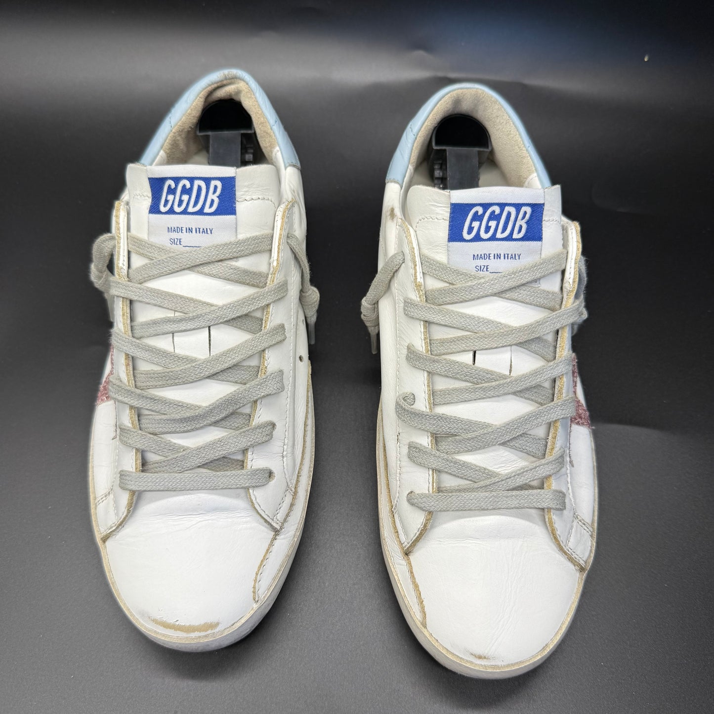 Golden Goose Superstar - Blanc/Paillette/Bleu ciel ◼️