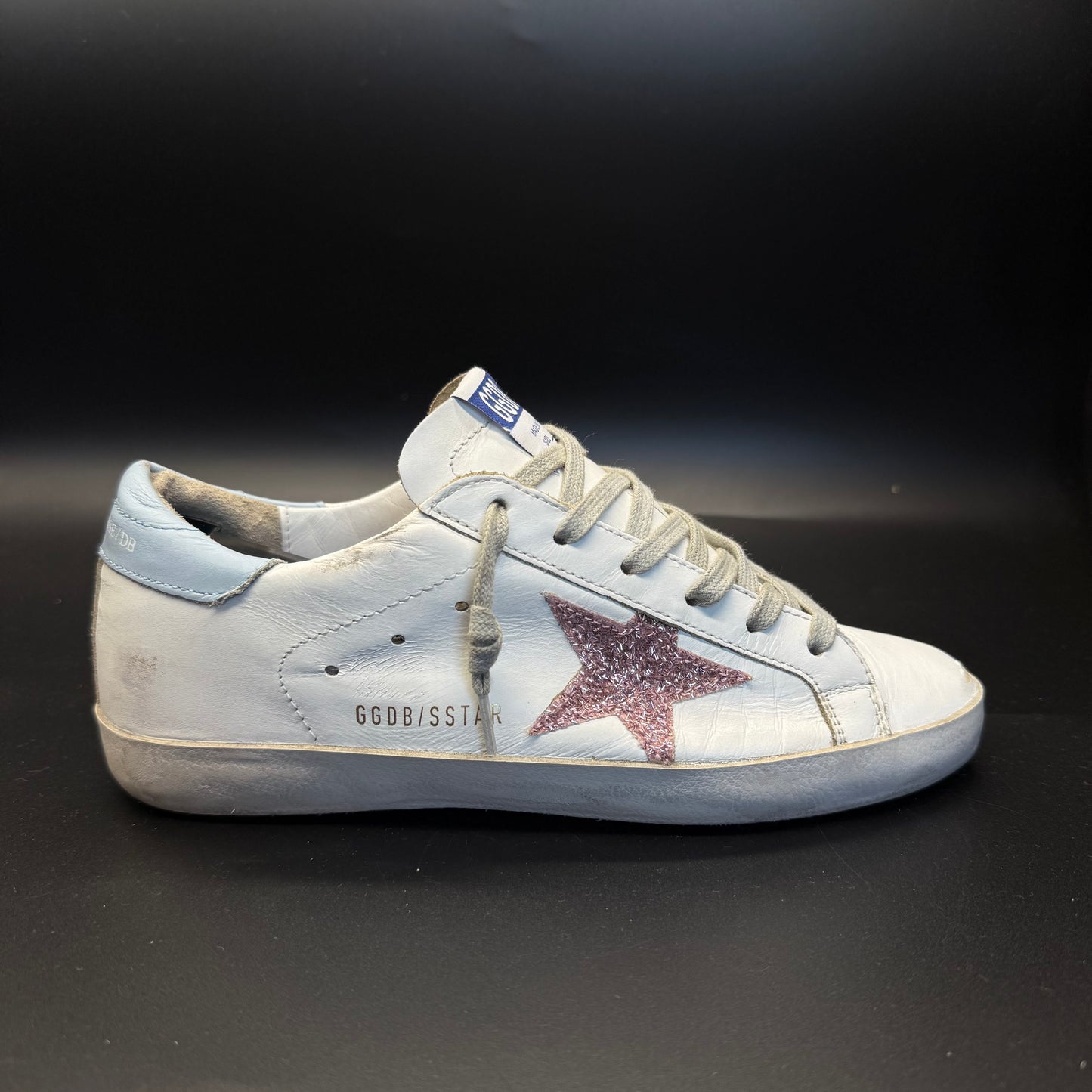 Golden Goose Superstar - Blanc/Paillette/Bleu ciel ◼️