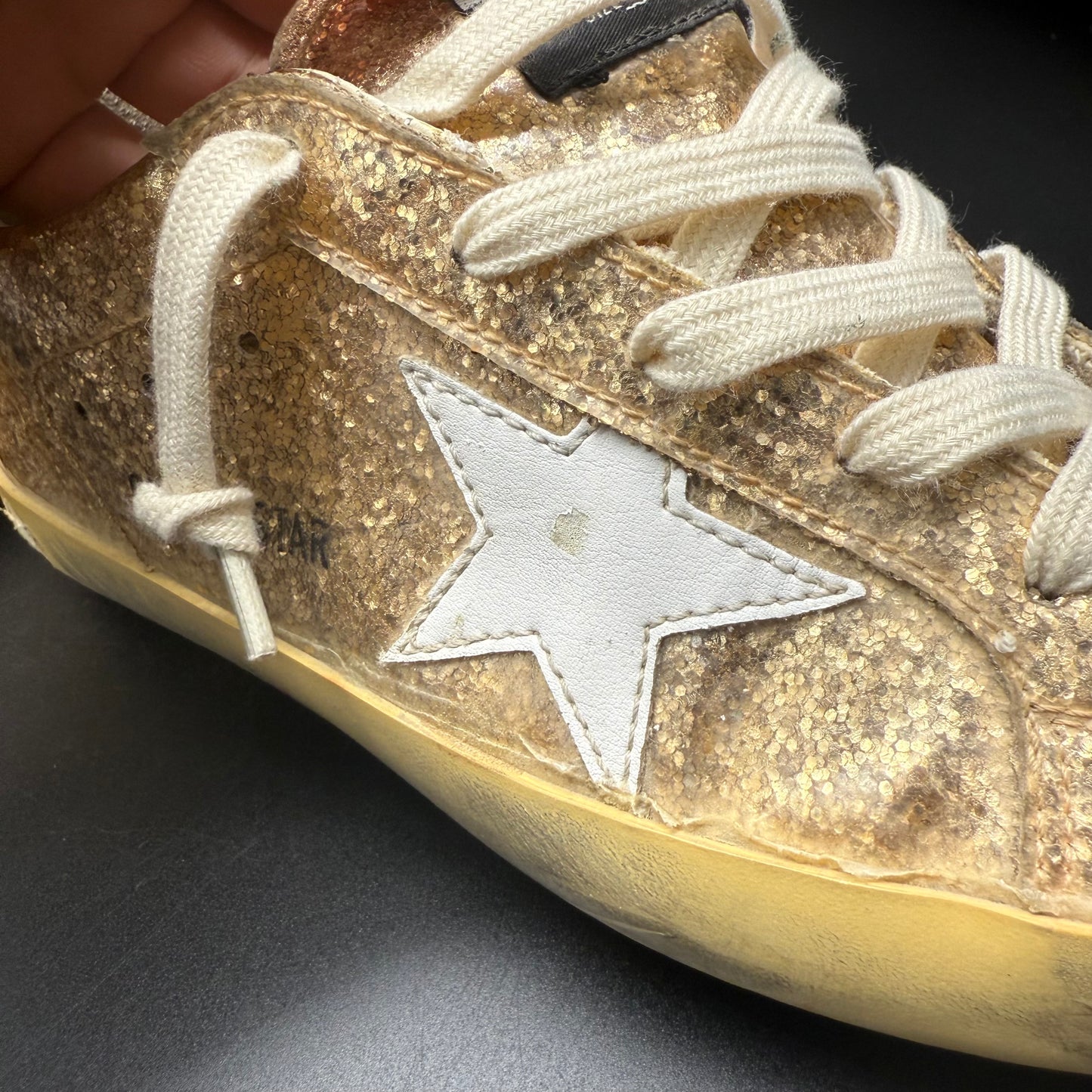 Golden Goose Superstar - Paillette Or Blanc