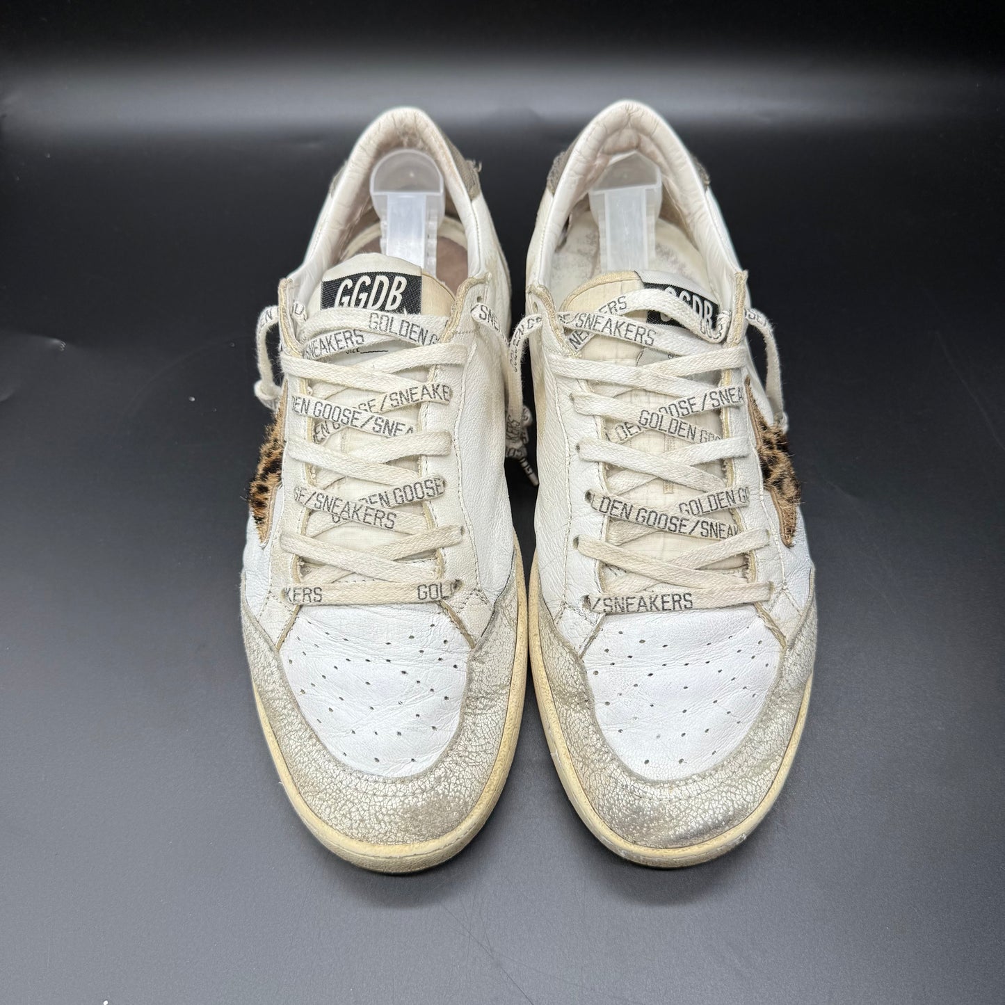 Golden Goose Ballstar - Léopard Blanc Beige