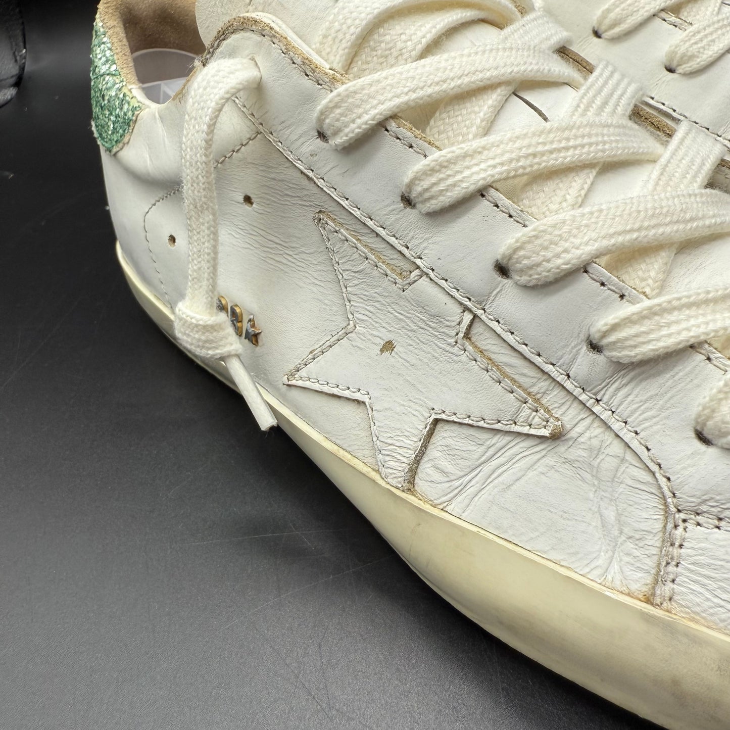 Golden Goose Superstar - Vert Paillette Blanc