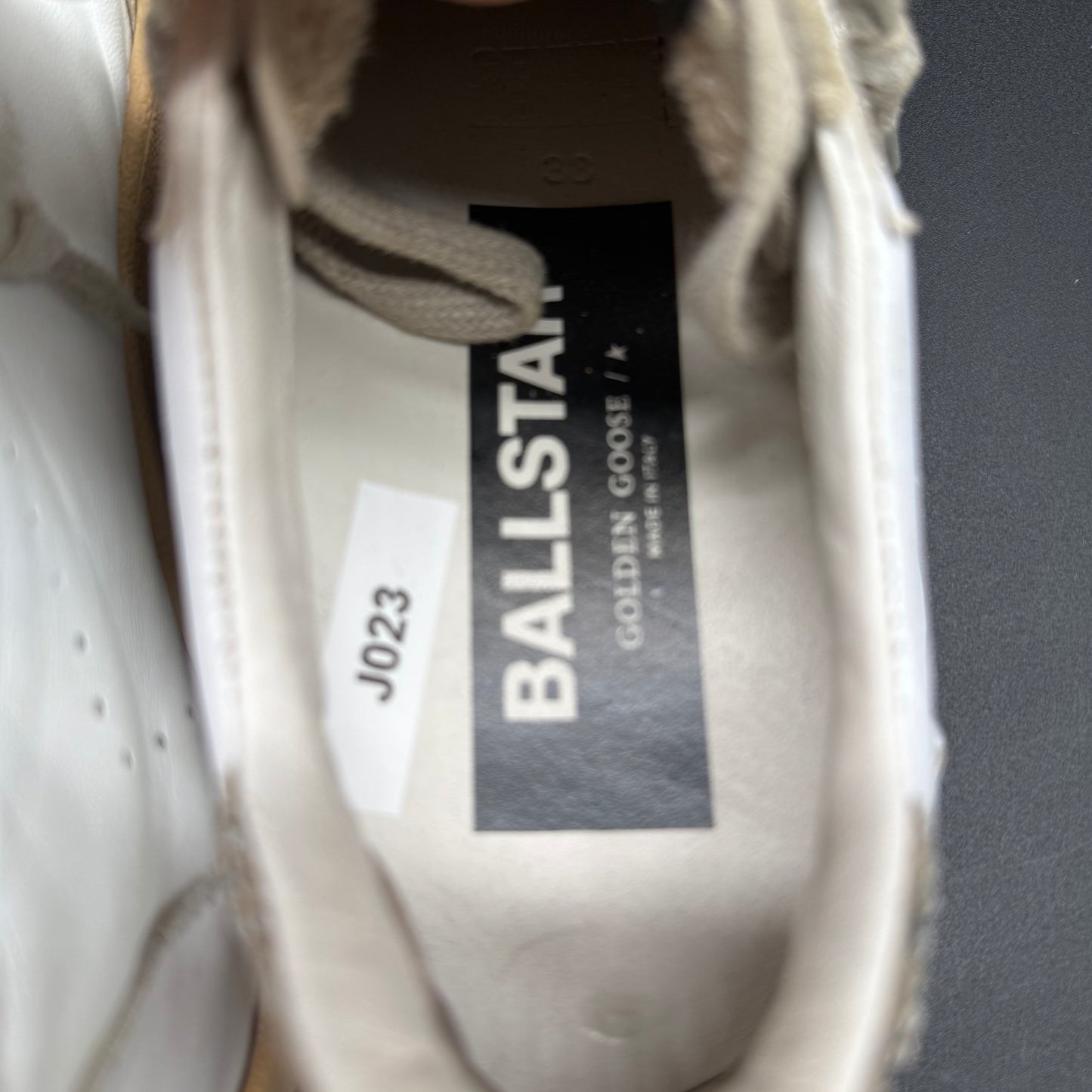 Golden Goose Ballstar - Blanc Paillette Argent J023