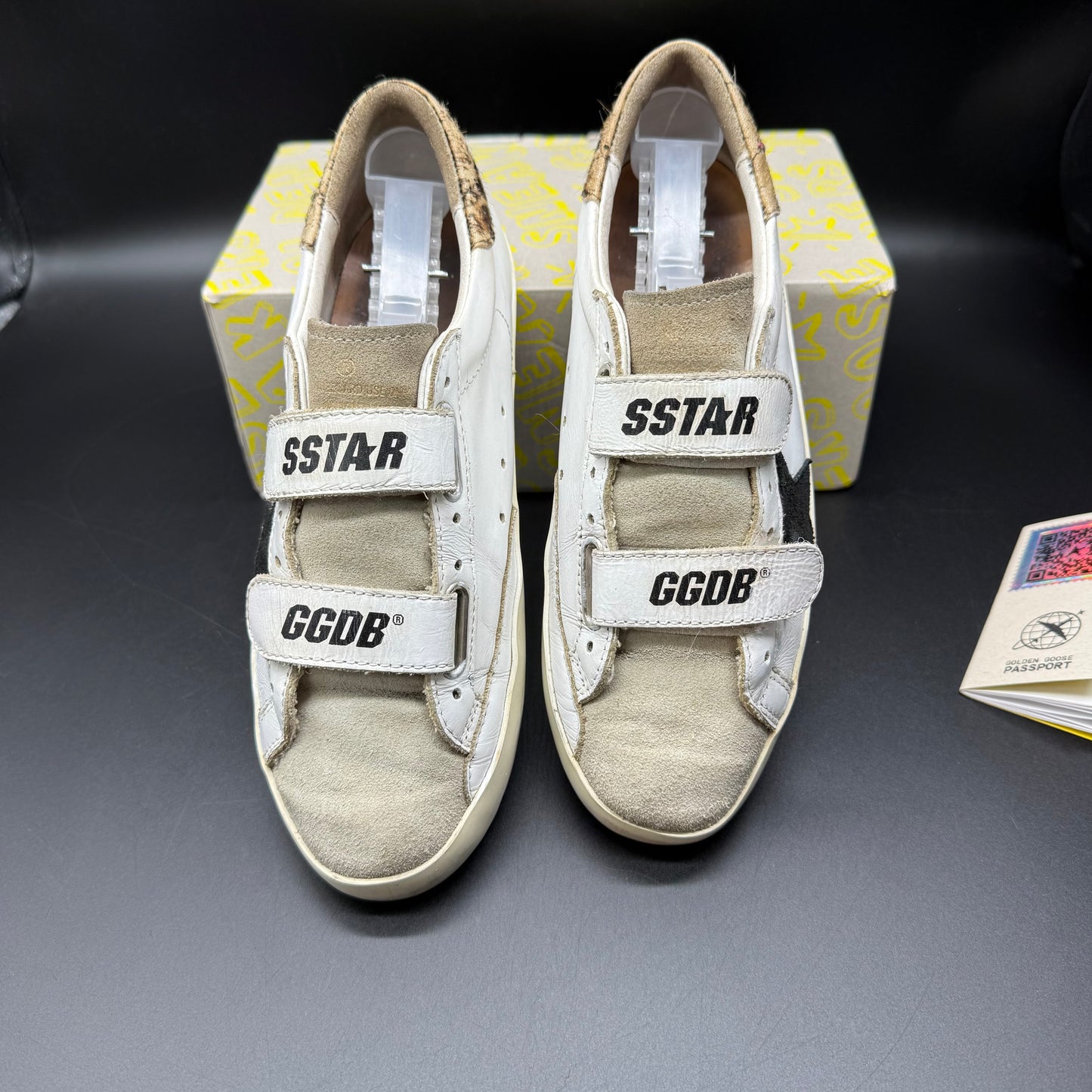 Golden Goose Old-School - Blanc Leopard Noir