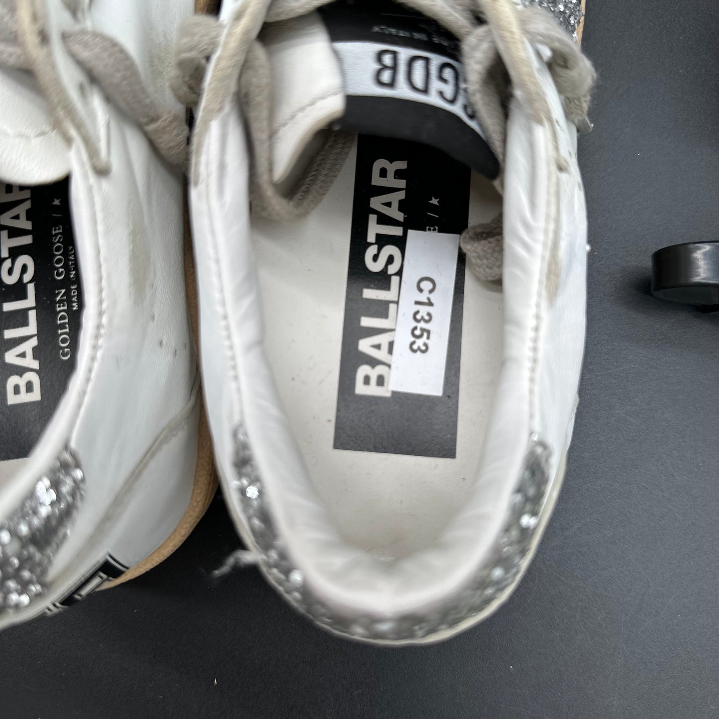 Golden Goose Ballstar - Blanc Argent Paillettes C1353