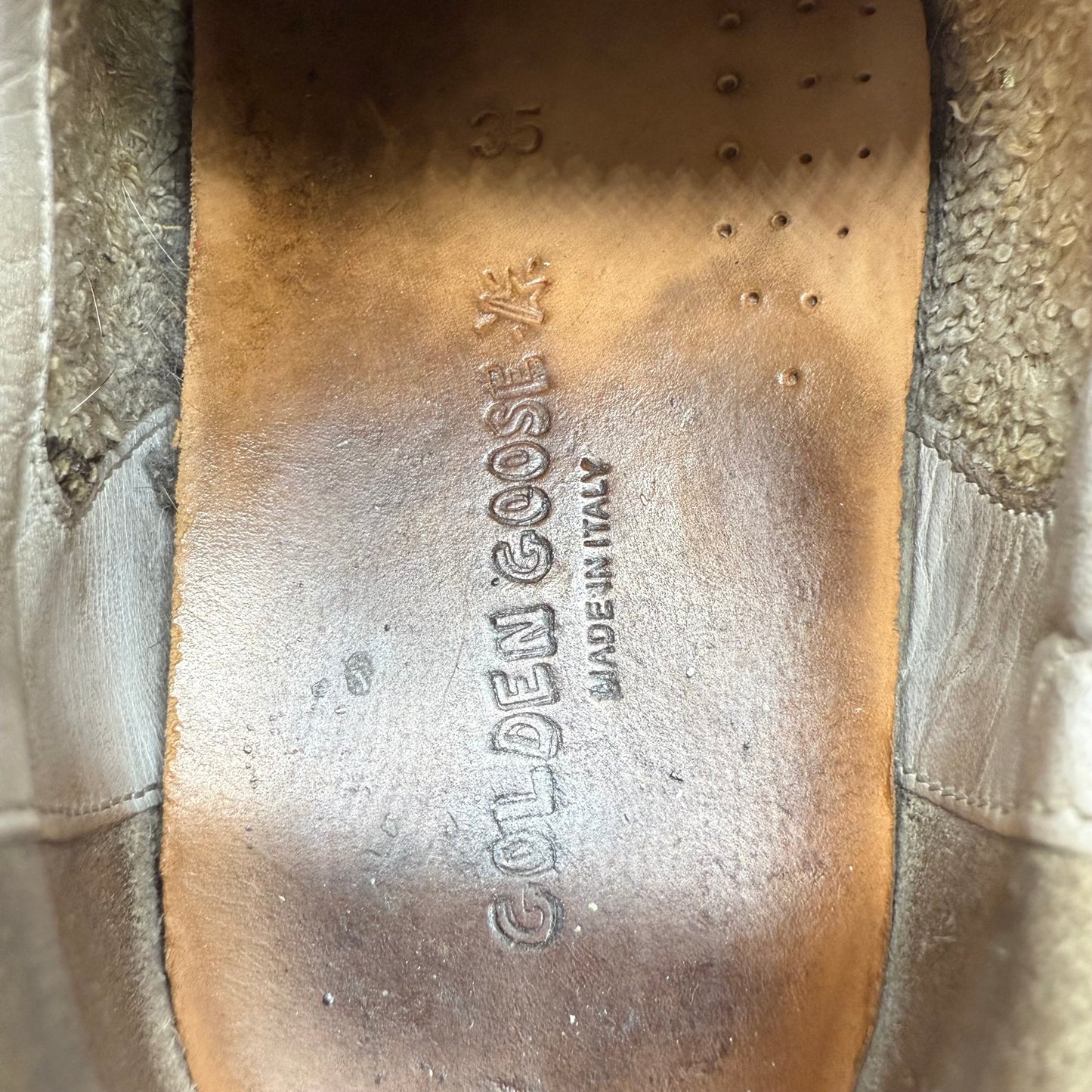 Golden Goose Old-School - Blanc Leopard Noir