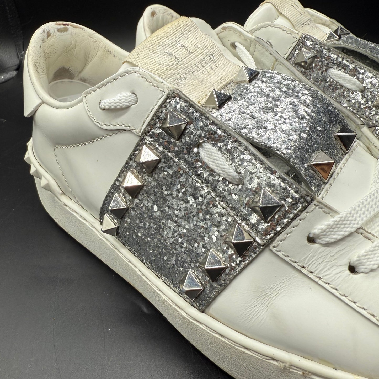 Valentino Open - Blanc Paillette Argenté