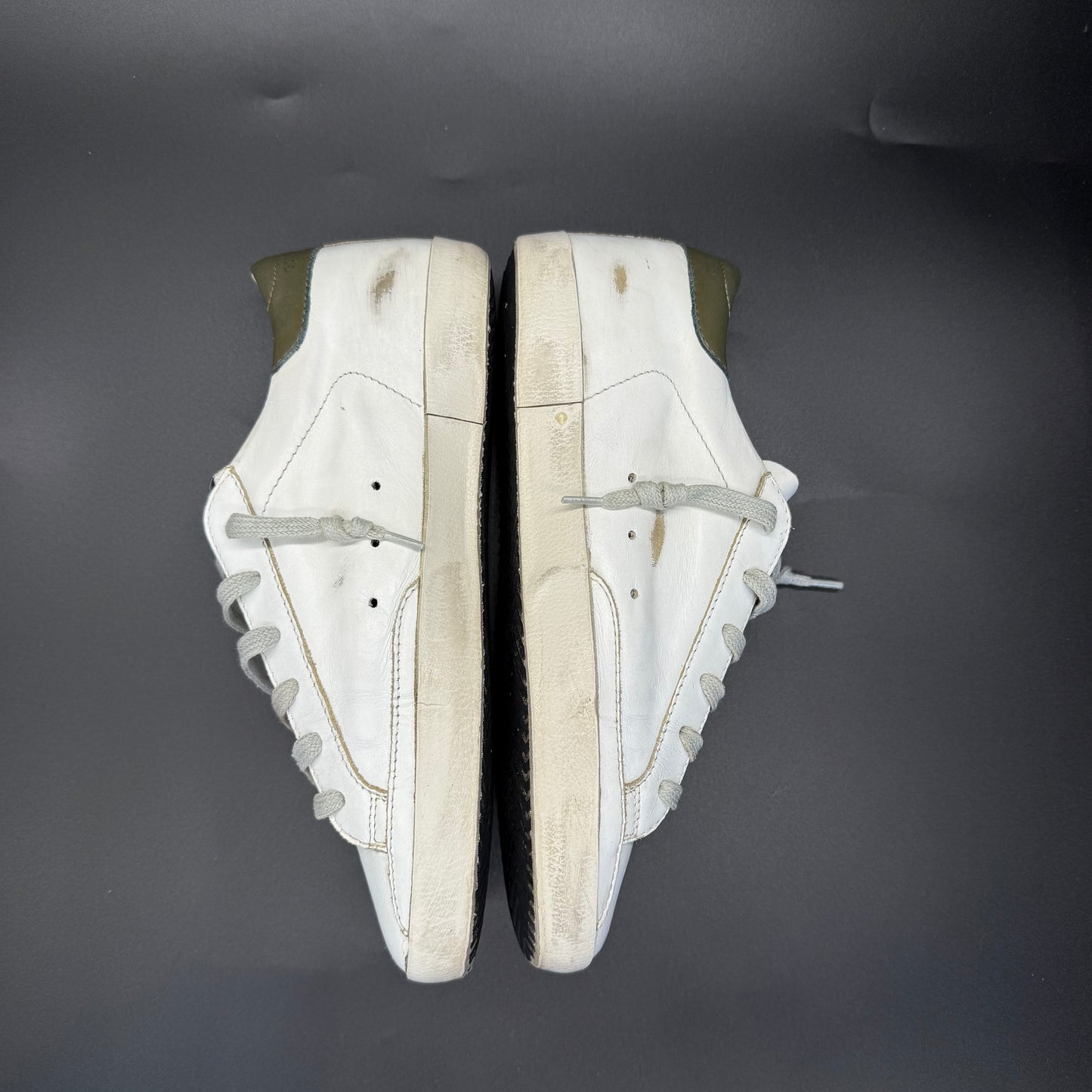 Golden Goose Superstar - Blanc/Paillette/Kaki◼️