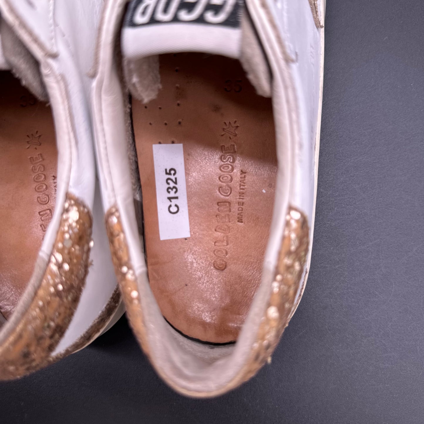 Golden Goose Old-School - Blanc Or Paillettes C1325