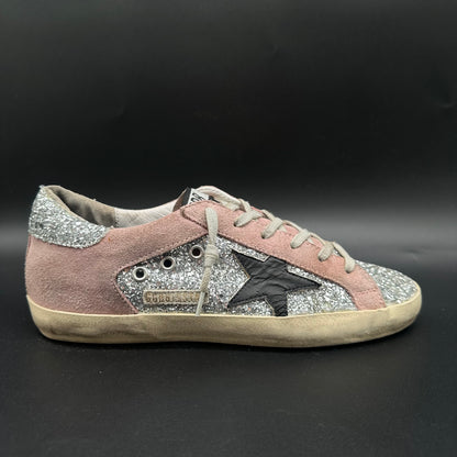 Golden Goose Superstar - Rose Noir Argent Paillettes C1283