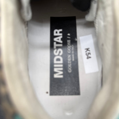 Golden Goose Mid-Star - Leopard Rose Blanc K54