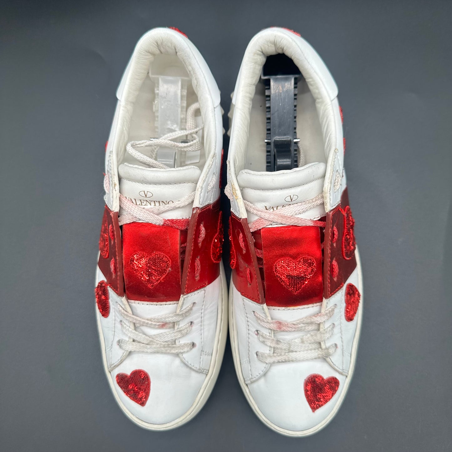 Valentino Open - Blanc Rouge Paillettes C1189