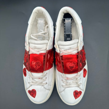 Valentino Open - Blanc Rouge Paillettes C1189