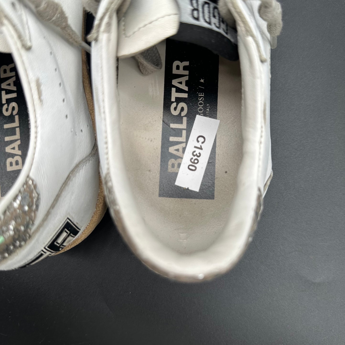 Golden Goose Ballstar - Blanc Argent Paillettes C1390
