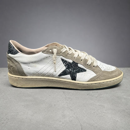 Golden Goose Ballstar - Blanc Gris Noir Paillettes J016