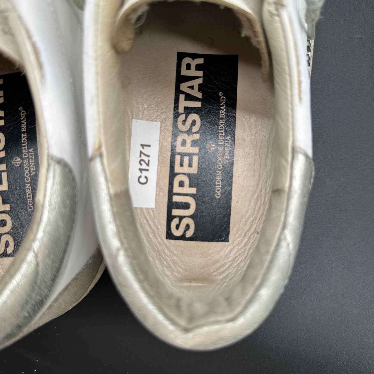 Golden Goose Superstar - Blanc Beige Argent C1271