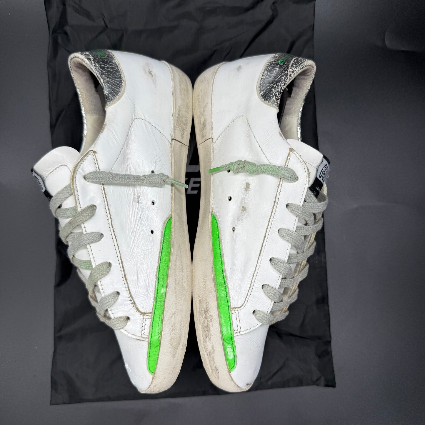 Golden Goose Superstar - Blanc/Argent/Vert ◼️