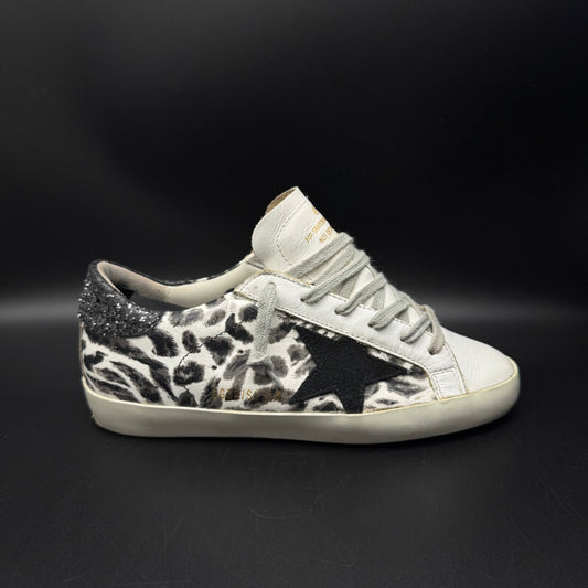 Golden Goose Superstar - Zèbre Paillette Noir