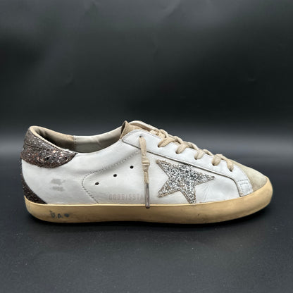 Golden Goose Superstar - Blanc Marron Argent Paillettes C1324