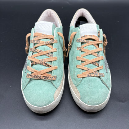 Golden Goose Superstar - Paillette Argent Vert Orange K34