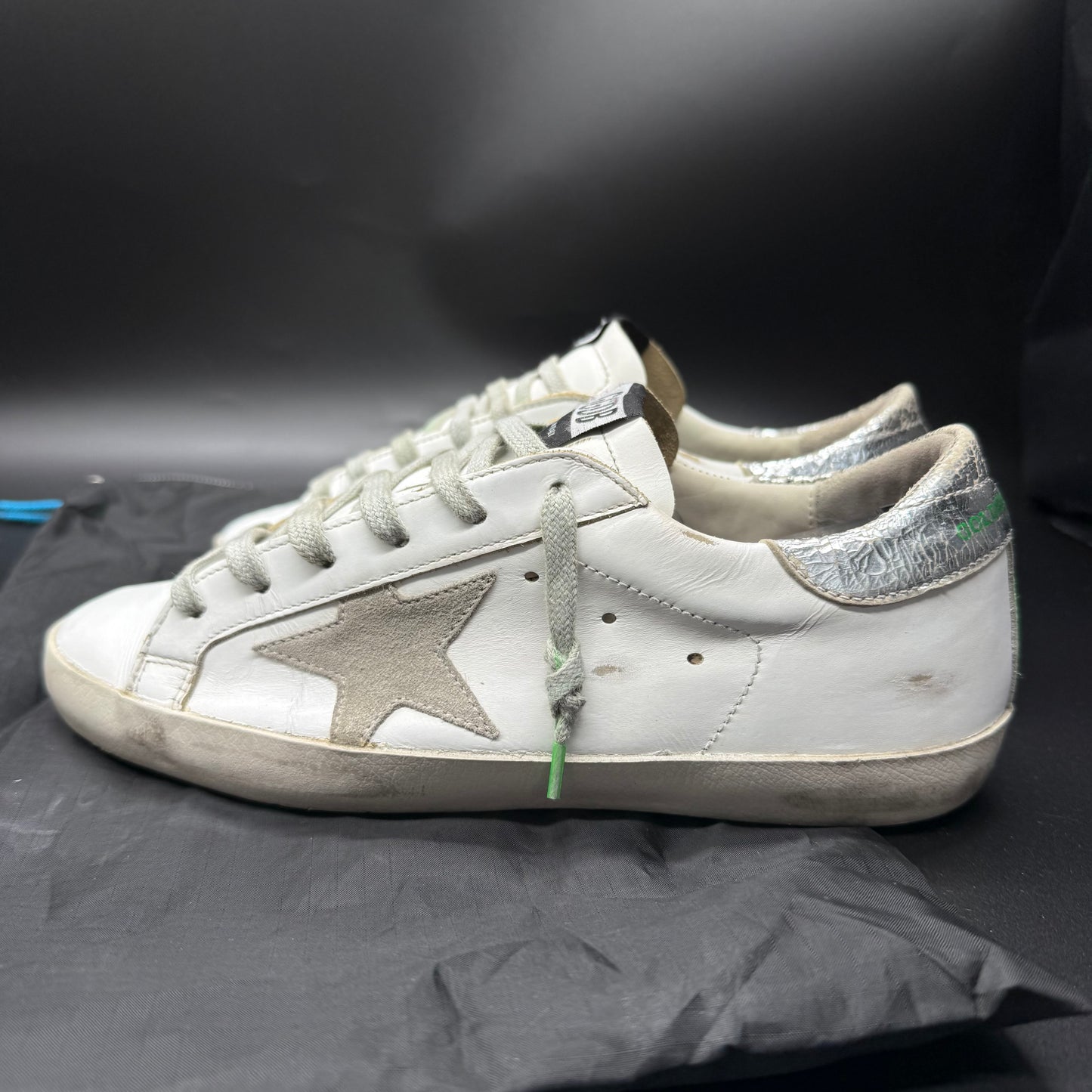 Golden Goose Superstar - Blanc/Argent/Vert ◼️
