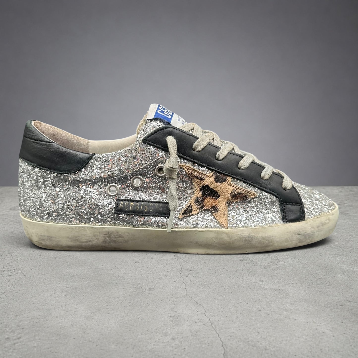 Golden Goose Superstar - Noir Léopard Argent Paillettes K35