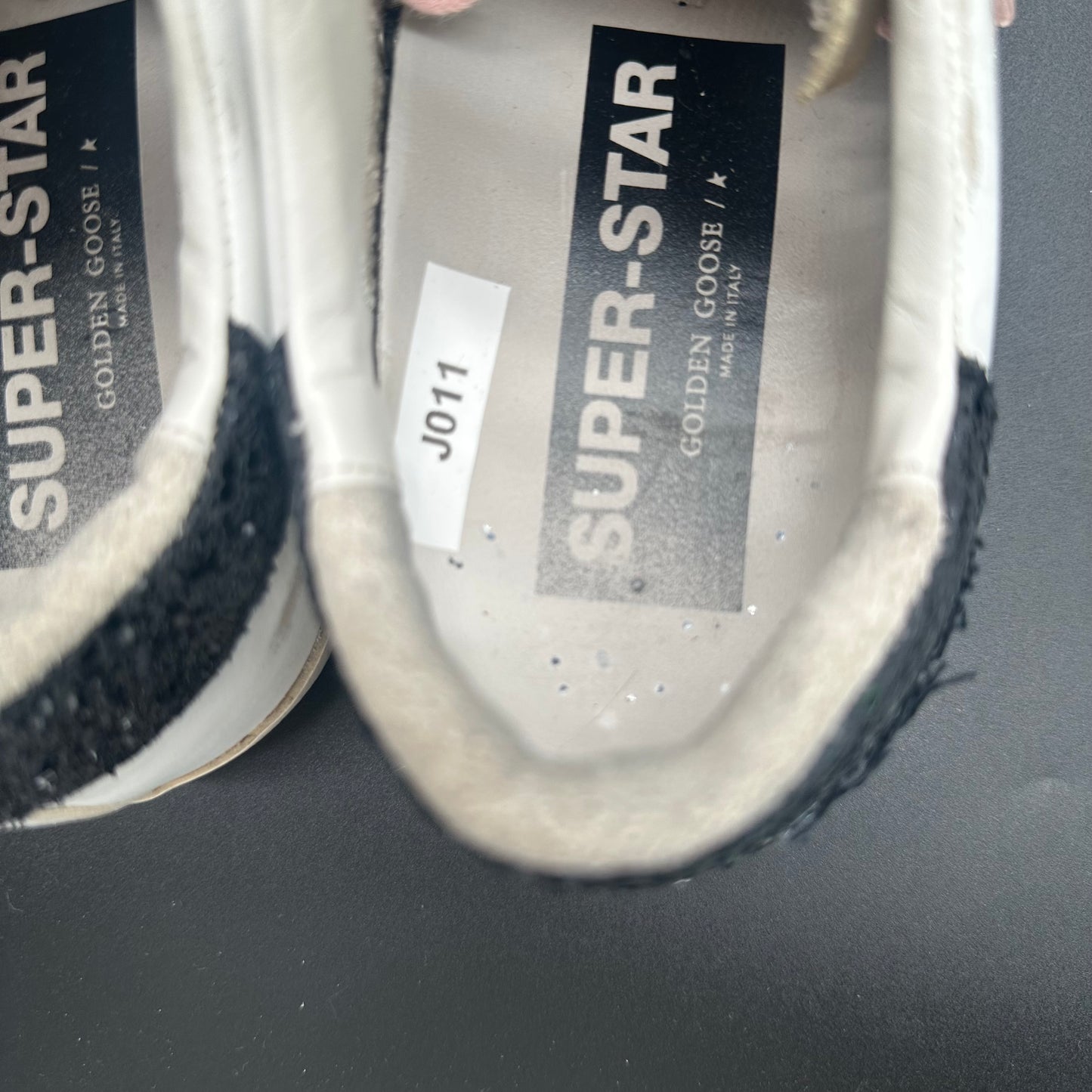 Golden Goose Superstar - Blanc Noir Paillettes Léopard J011