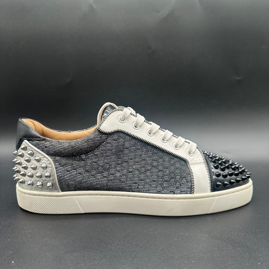 Louboutin Junior Spikes - Noir Argent C1128