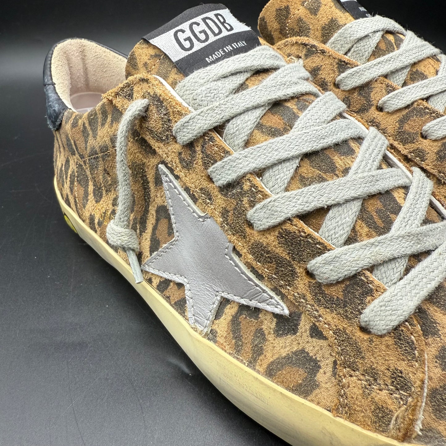 Golden Goose Superstar - Leopard Argenté Noir