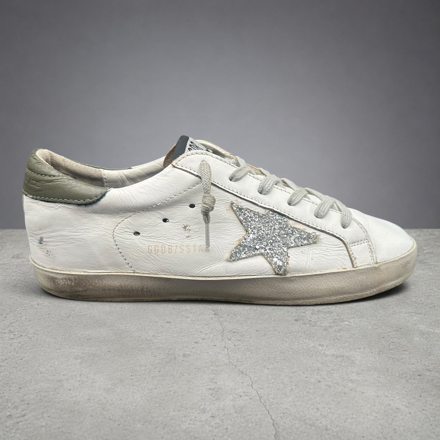 Golden Goose Superstar - Blanc Vert Paillettes C1375