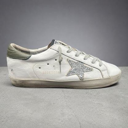 Golden Goose Superstar - Blanc Vert Paillettes C1375