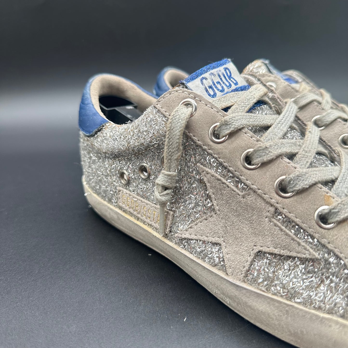 Golden Goose Superstar - Argent Paillettes Bleu C1263