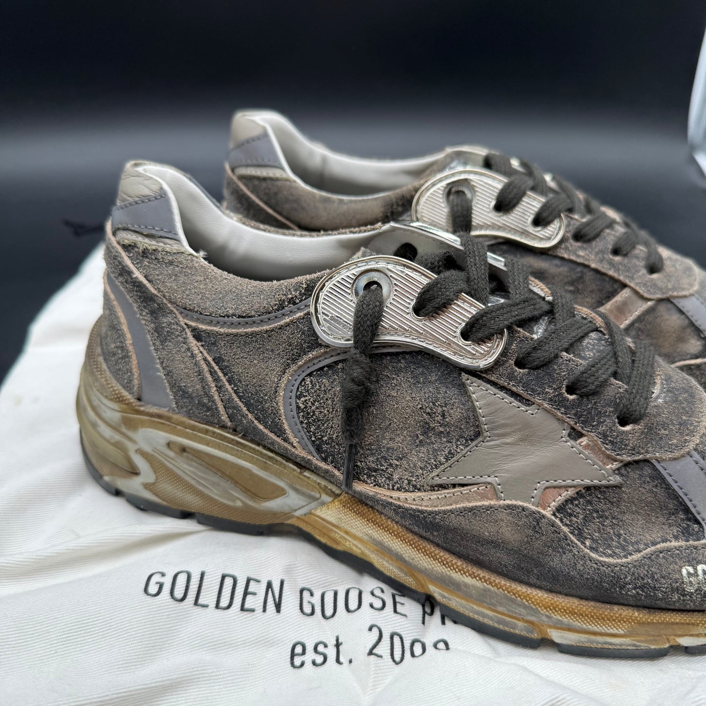 Golden Goose Dad-Star - Kaki Marron K57