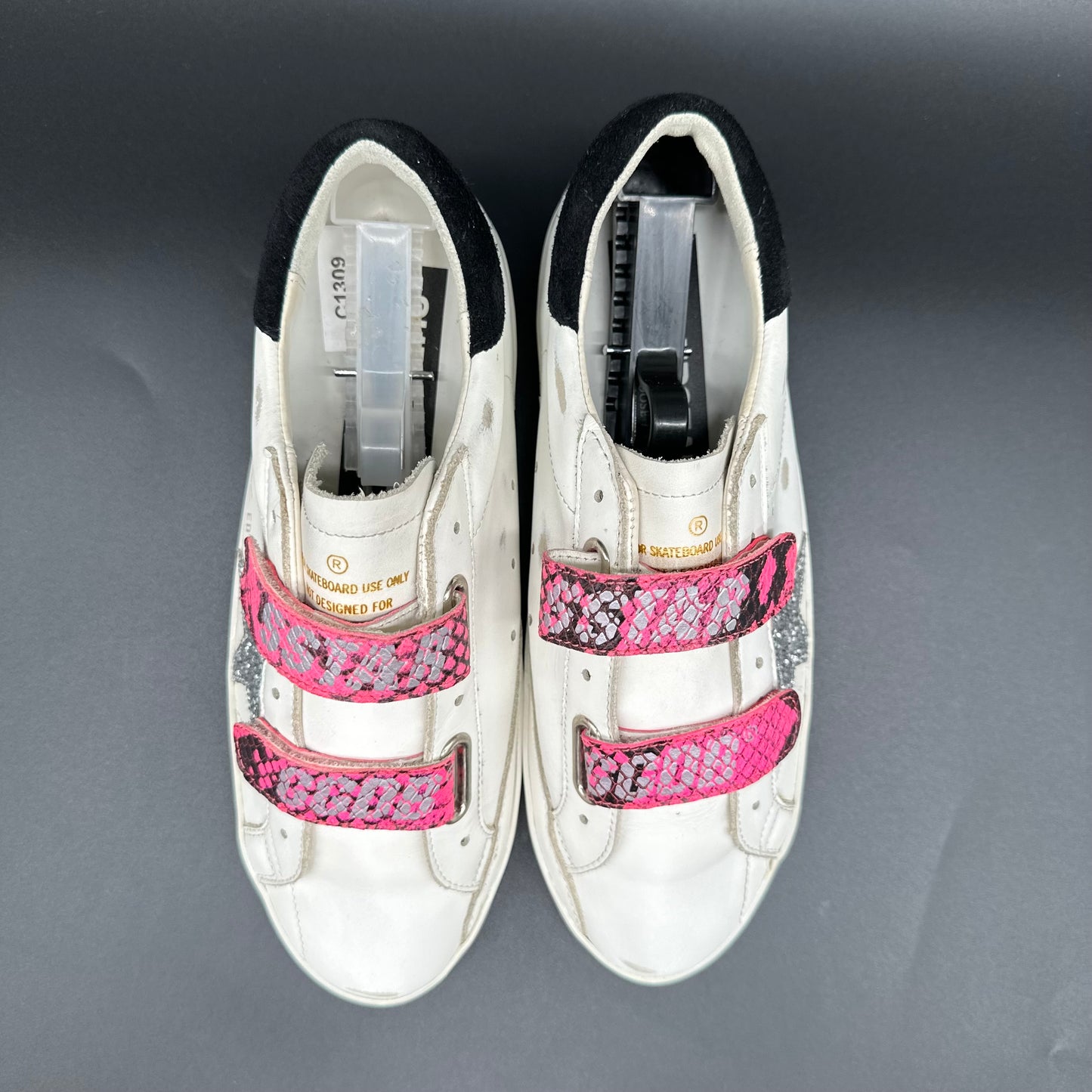 Golden Goose Old-School - Blanc Noir Rose Paillettes C1309